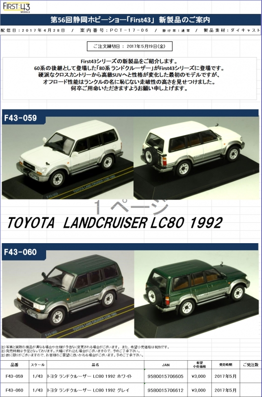 静岡ホビーショー17 受注 国際貿易関連 リトルレガード 新製品予約情報 Pre Order