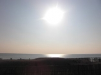 夕暮れの海岸線