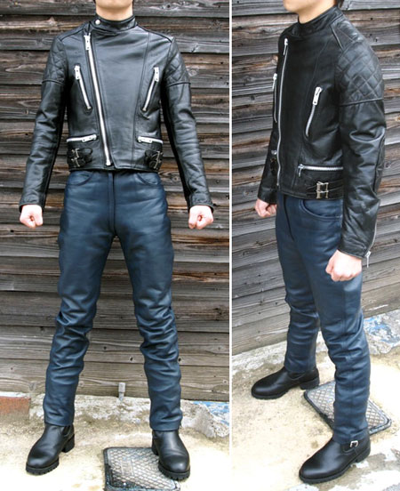 ルイスレザー　革パン　W28 □ Lewis Leathers Navy-Blue Slim Trousers （28） 当店初入手
