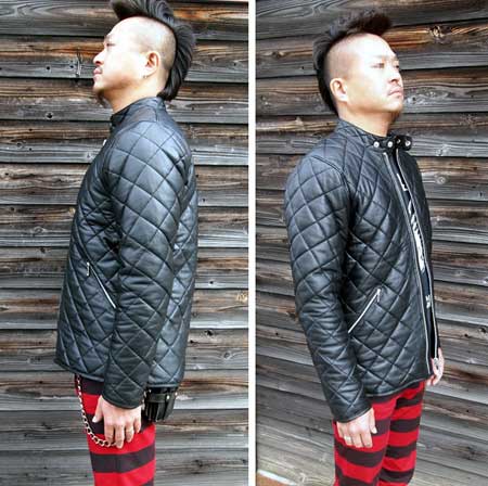 ブラックキルティングレザージャケット Prada キルティング レザージャケット | ブラック | FARFETCH JP