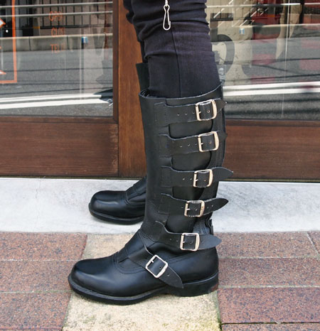 a 英国製 ashman 6バックルブーツ ビンテージモトクロスブーツ UK10 マッドマックス雰囲気！ASHMANS 6-Buckle Boots / Steel-in （UK/8