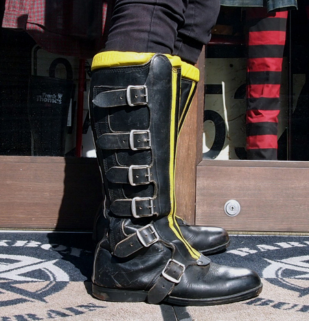 TOP GEARビンテージモトクロスブーツバックルブーツマッドマックスパンク TOP GEARビンテージモトクロスブーツバックルブーツマッド