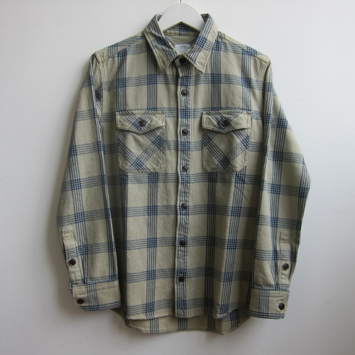 visvim ビズビム BLACK ELK FLANNEL (INDIGO CHECK) BEIGE 2.jpg