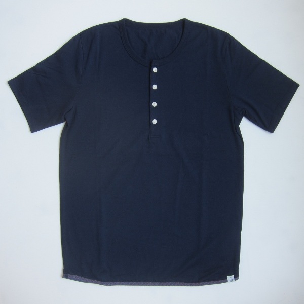 SUBLIG HENLEY SS (INDIGO CHECK) NAVY 1.jpg