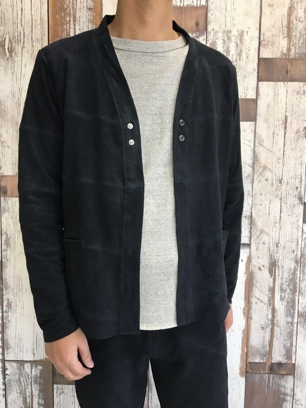 Marea Erre ޥ쥢å suede cardigan shirt navy 6.jpg