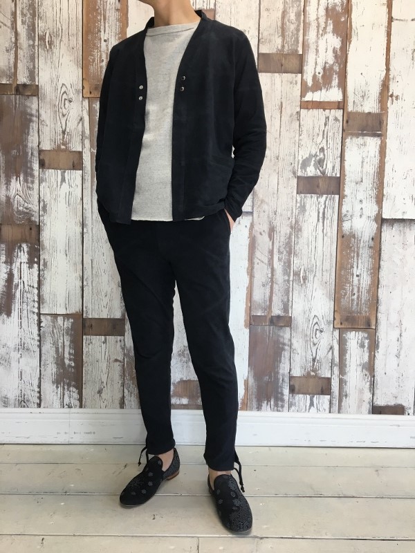 Marea Erre ޥ쥢å suede cardigan shirt navy 8.jpg