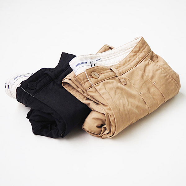 nonnative◇DWELLER CHINO TROUSERS/2/コットン/ブラック/無地