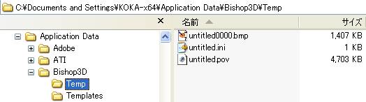 Bishop3D テンポラリファイル