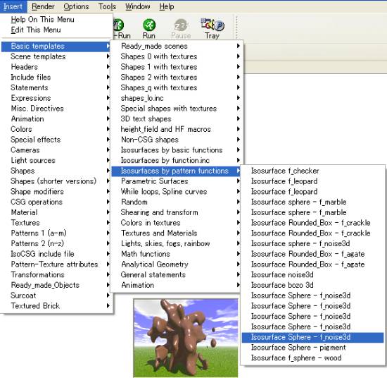 POV-Ray Addon Insert Menu