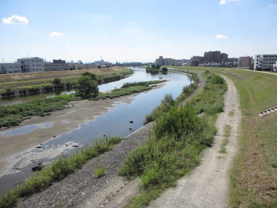 東園歩道橋から猪名川下流