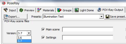 POV-Ray3.6とPOV-Ray3.7互換