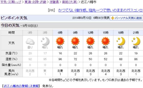 近江八幡市の天気 - Yahoo!天気・災害_2014-09-13_ts.jpg