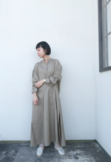 cristaseya カフタンワンピースWOOL CAFTAN アイボリー
