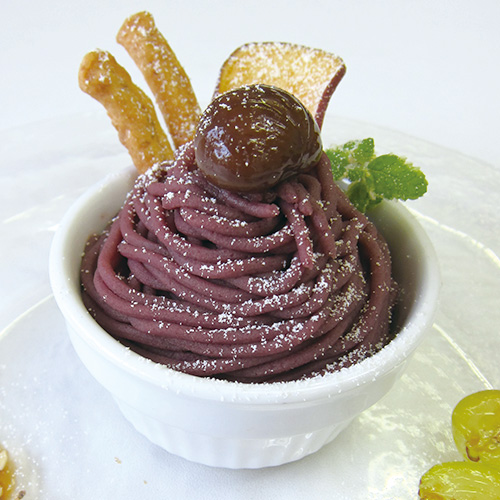 紫芋と豆腐のモンブラン