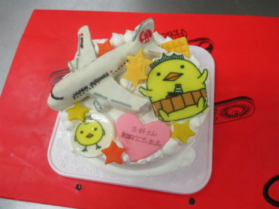 Jalの飛行機のケーキ はりまやblog 似顔絵ケーキ イラストケーキ 立体ケーキなど