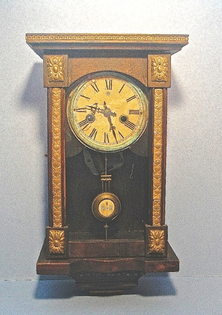 アウトレット ミニチュア 黒塗スリゲル 柱時計 古時計 振り子 精工舎