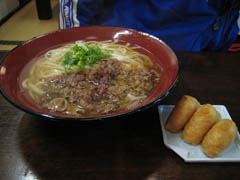 肉うどん大盛+いなり