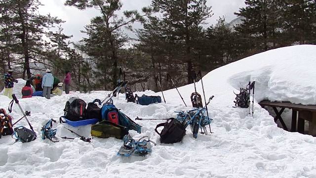 冬の武奈ノ木平の東屋