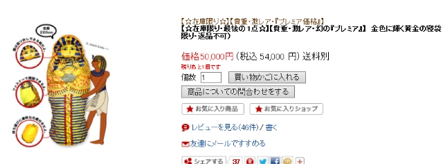 ツタンカーメン寝袋〜ファラオの寝心地〜