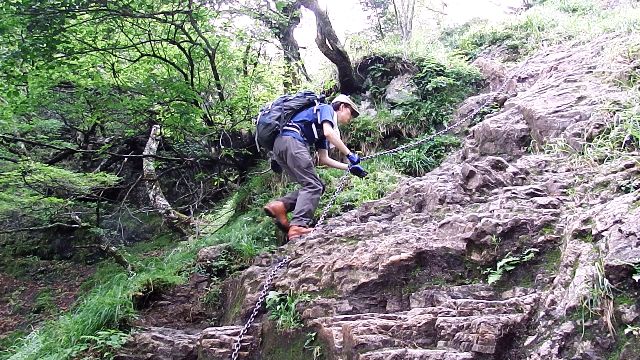 山上ヶ岳の鎖場の難易度