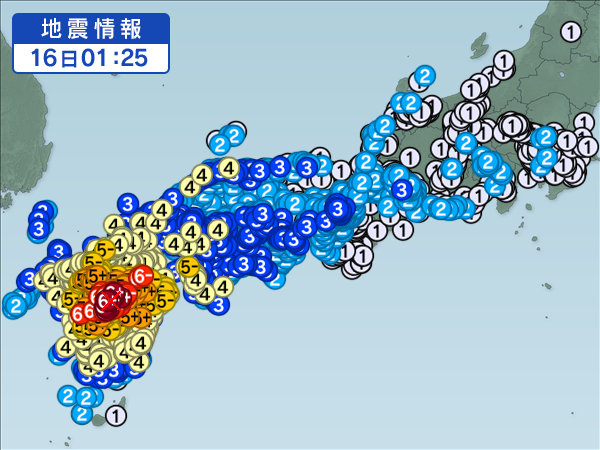 九州大震災震度７の画像
