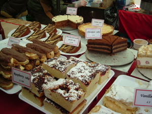 Londonの、あるマーケットでの手作りケーキ店