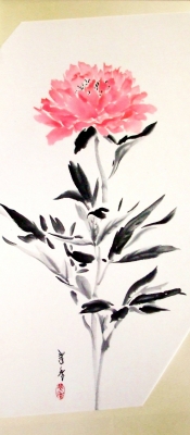 日本画芍薬(瑞花清香) 賢く