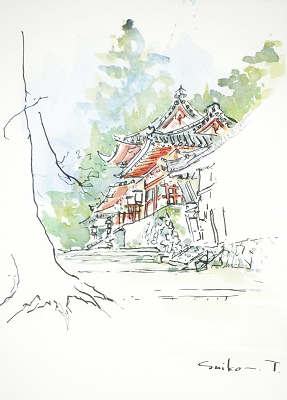 手向山八幡宮・二月堂（奈良）プチ・スケッチ | 綺麗でしょ！「花の