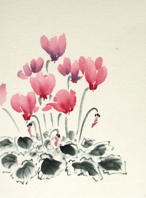 水墨画 墨彩画 菊 花 水墨画 墨彩画 墨絵 japan japaneseart flowers