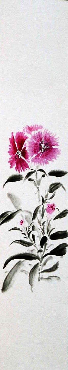 日本画水彩画 秋筏図 秋に描いた花 | 綺麗でしょ！「花の