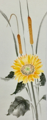 絵画　ムクゲ（ 木槿 ）　油彩画　Kouji 1994 水墨画の花（墨彩画）ムクゲ・ヒマワリ・サンダーソニア | 綺麗でしょ