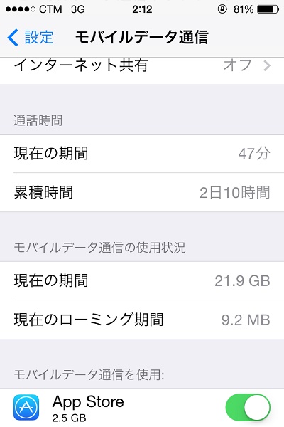 モバイルデータ通信