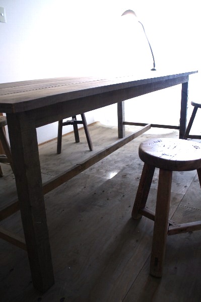 old wood furniture ・・・ 古材ダイニングテーブル/古材家具/古材テーブル/アトリエテーブル/作業テーブル | + LA:M