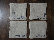 刺繍コースター4枚