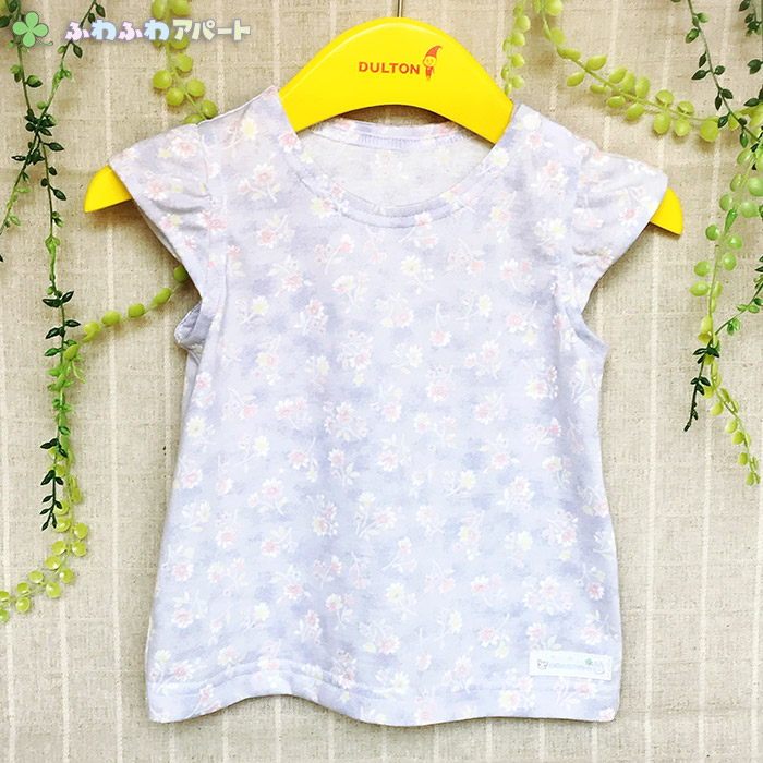 ベビー服 花柄フリル袖カットソー