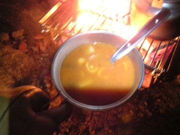 キャンベルのスープを食べる