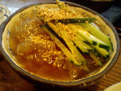くらげとキュウリの酢の物