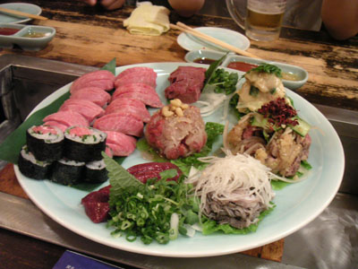 生ものと肉の寿司っす