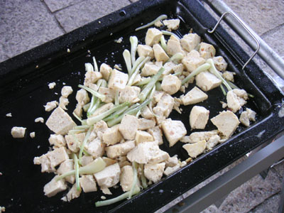 島とうふと島らっきょの炒め物