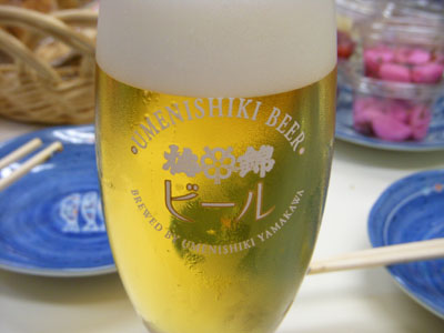 梅錦の梅ビール、280円でした