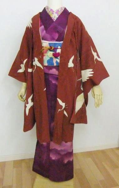 羽織の愉しみ 桃の帯 鶴の羽織 はきもの きもの 弥生 ブログ