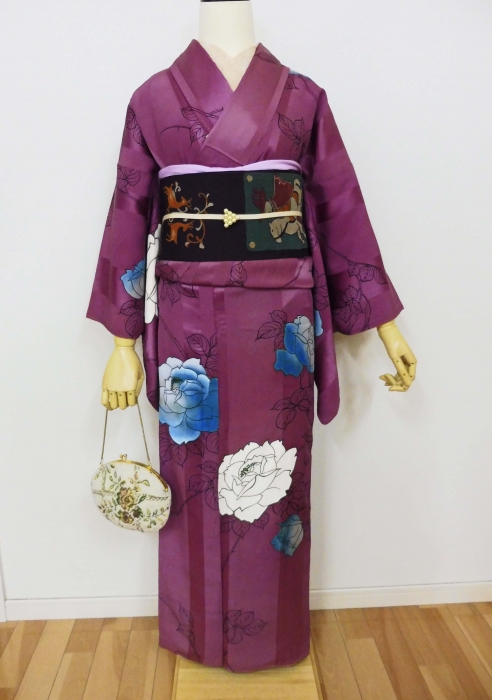 逸品！付け下げ紋様 夏用・高級・単衣訪問着レンタル】e-23 紋紗