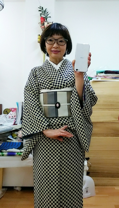 正絹 黄レモン地 染め分け 美品 たのし