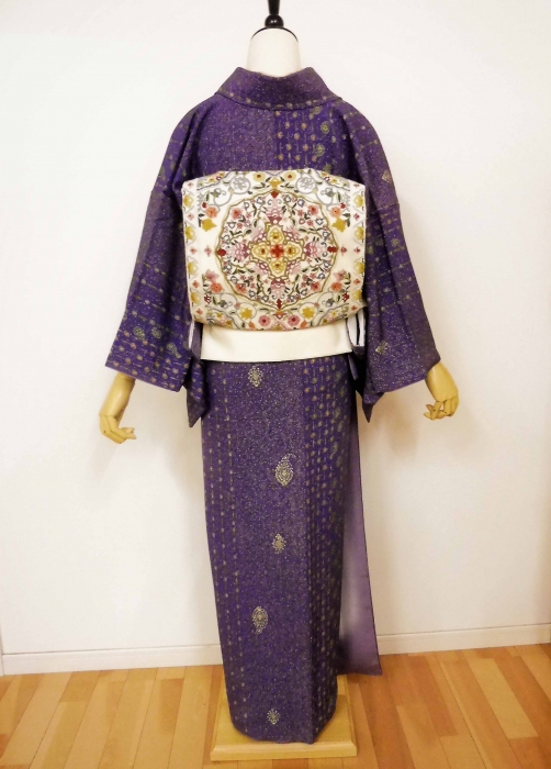 ペーズリーの小紋に相良刺繍の袋帯 | はきもの・きもの 弥生 ブログ