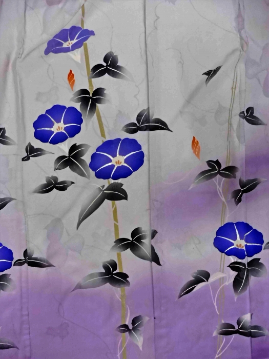朝顔の単衣訪問着に刺繍の花かご名古屋帯 | はきもの・きもの 弥生 ブログ