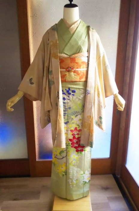 蝶々 お花 単衣 ✩.*˚ セミアンティーク