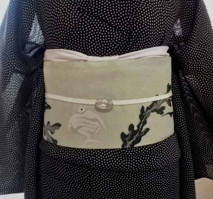 大人のドット平絽にエンゼルフィッシュ名古屋帯 | はきもの