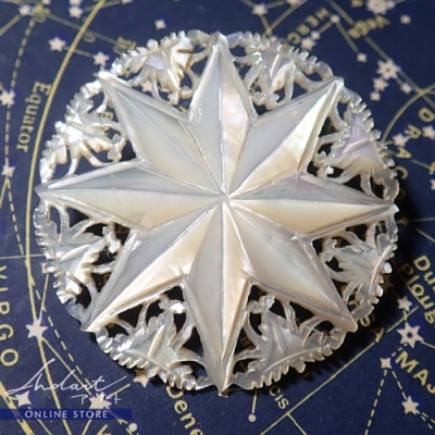 【信頼】 マザーオブパール( 】 Andart 白蝶貝 海と | ) E ( Brooch / ) 彫刻