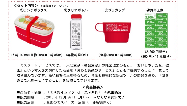 お得】 モスバーガー モスお年玉セット 2017 【福袋】 | 日々飽食