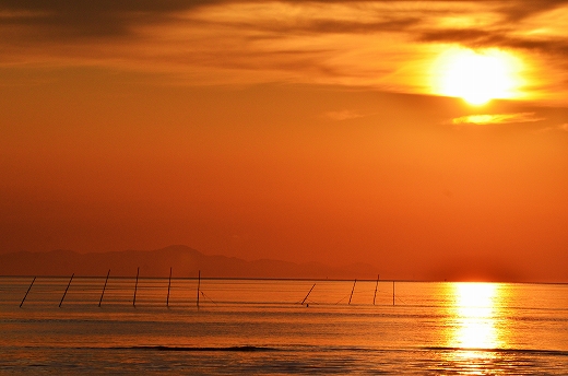 真玉海岸 夕日